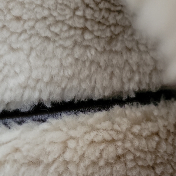 SHERPA & VEGAN LEATHER TRIM JACKET/GAP/CREAM - Picture 7 of 13